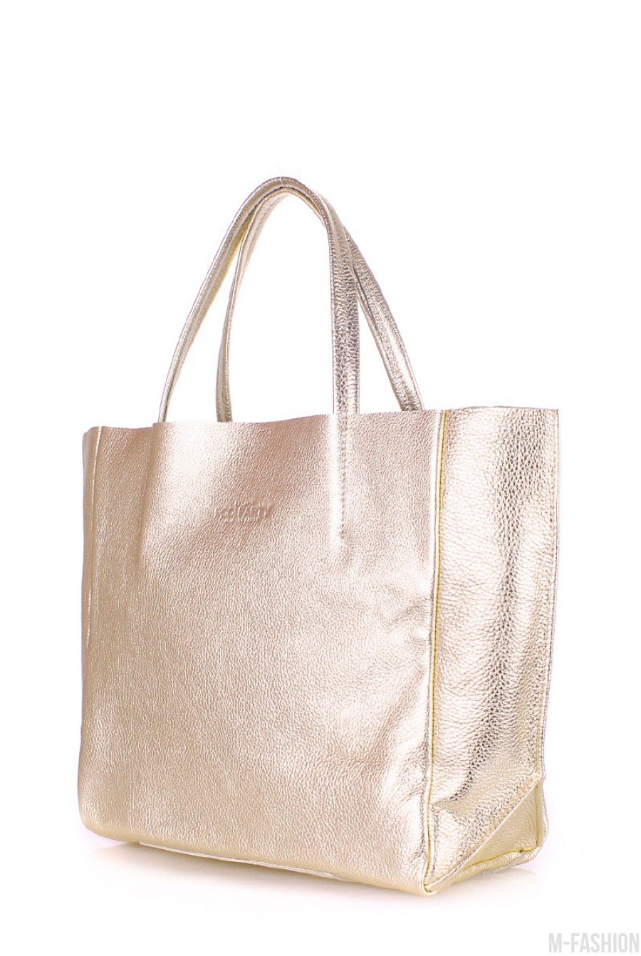 Кожаная золотистая сумка Soho- Фото 2