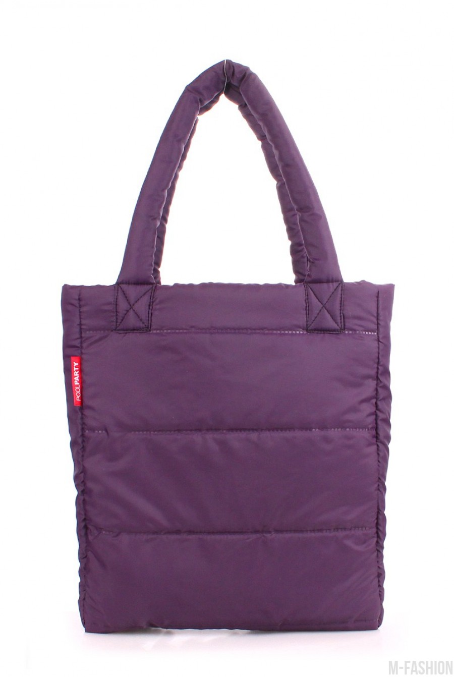 Дутая фиолетовая сумка для шоппинга и повседневной жизни - Фото 1