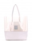 Кожаная белая сумка City с прозрачным пластиковым верхом