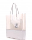 Кожаная белая сумка City с прозрачным пластиковым верхом