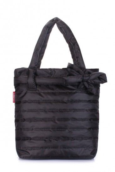 Дутая сумка с стильным украшением в виде банта