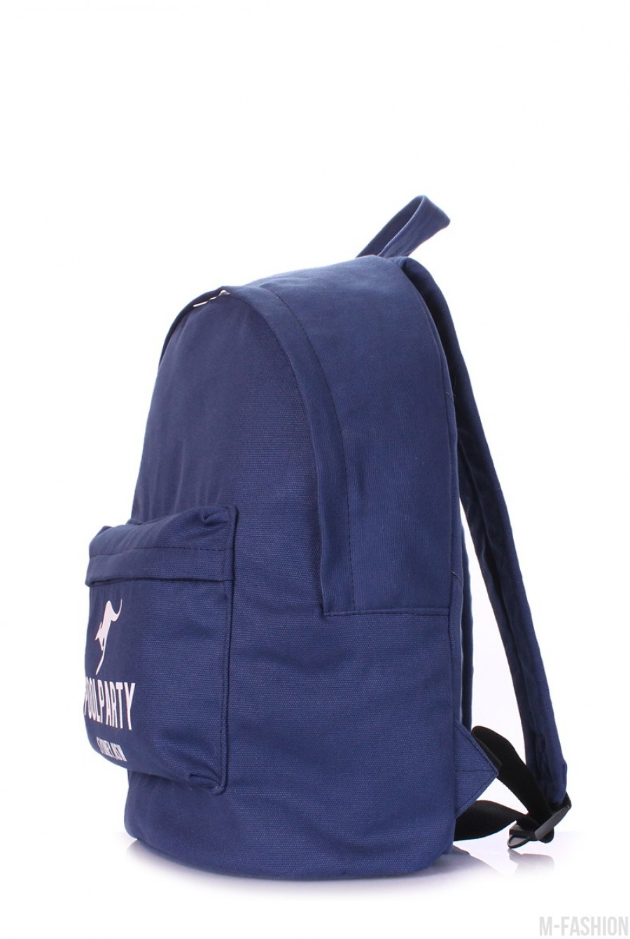 Синий прогулочный рюкзак из натурального хлопка- Фото 2