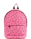 Розовый мини-рюкзак из ткани с модным и ярким принтом