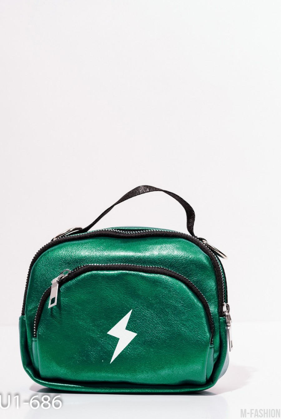 Зеленая ручная сумка-клатч из эко-кожи - Фото 1