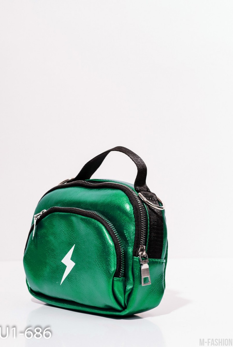 Зеленая ручная сумка-клатч из эко-кожи- Фото 2