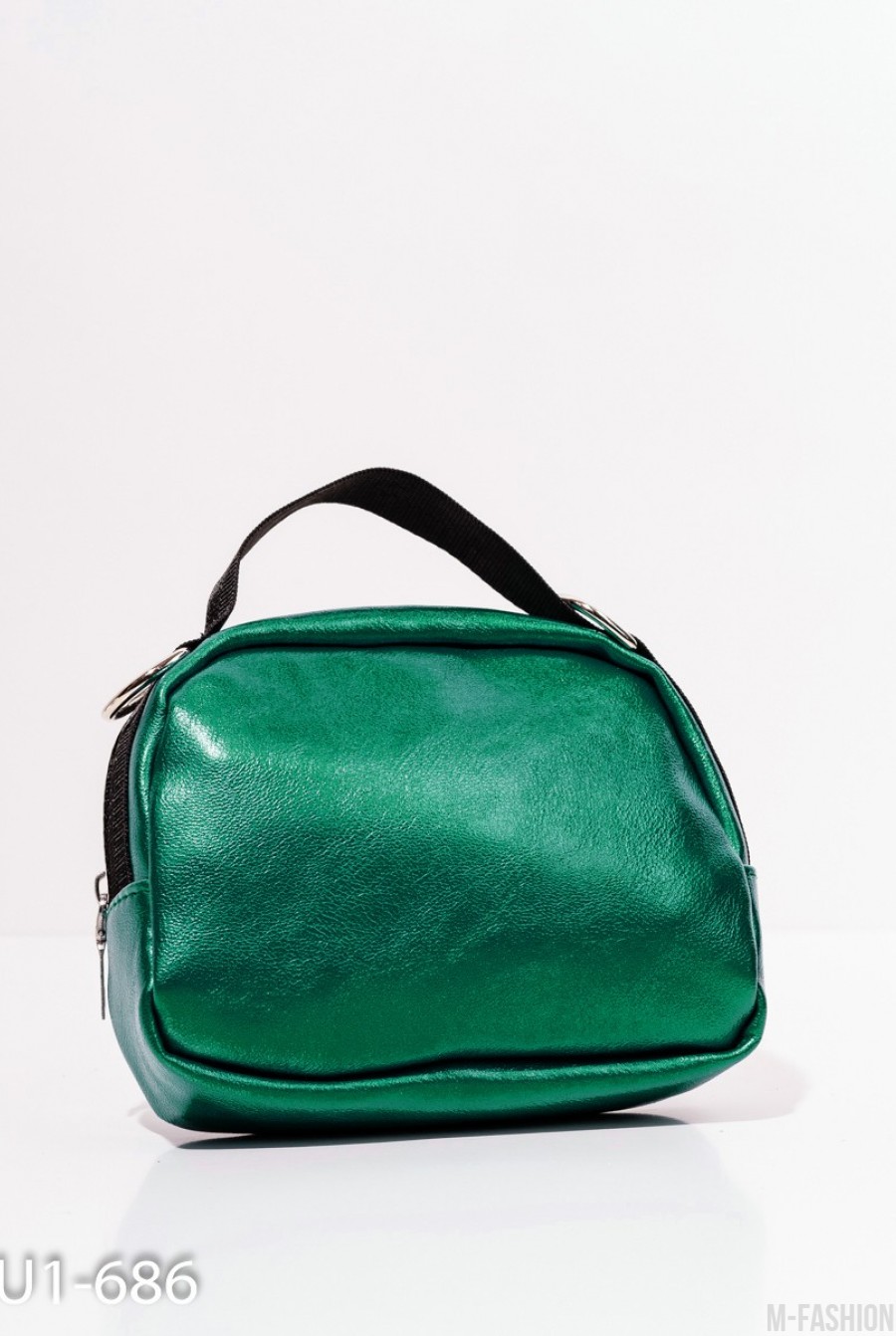 Зеленая ручная сумка-клатч из эко-кожи- Фото 3