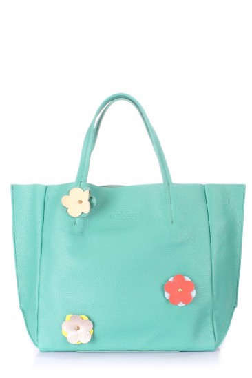 Кожаная зеленая сумка Soho Flower