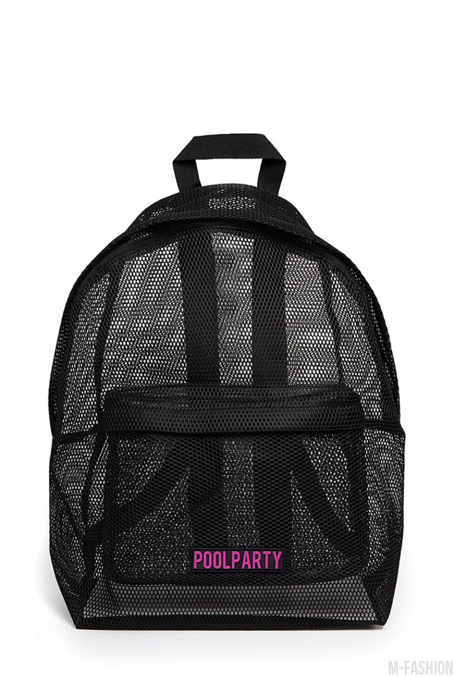 Черный рюкзак-сеточка для уверенных в себе девушках - Фото 1