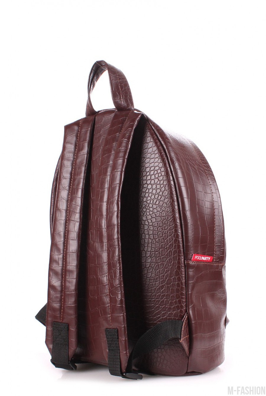 Рюкзак из коричневой эко-кожи с узором под рептилию- Фото 3