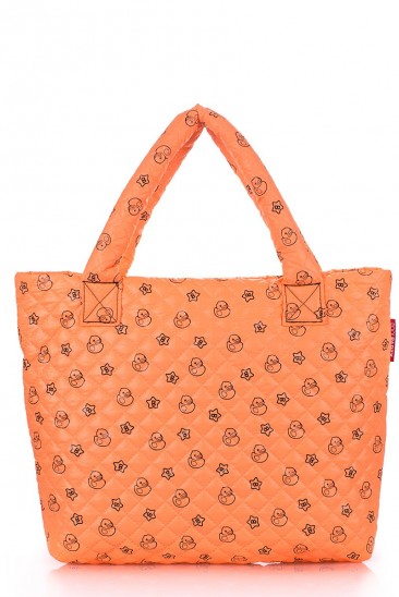 Дутая сумка с ярким оранжевым принтом
