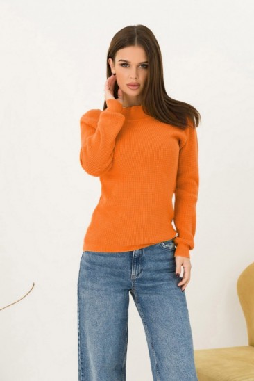 Терракотовый вязаный свитер из ангоры