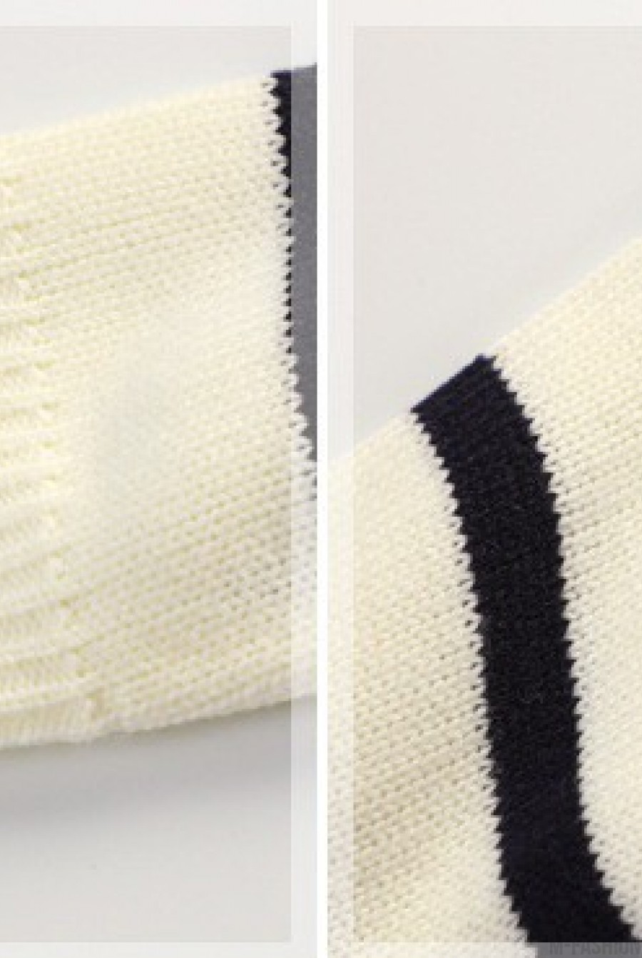 Белый теплый свитер в полоску с пуговицами на плече- Фото 6