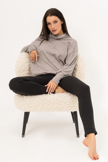 Серый ангоровый свитер с хомутом