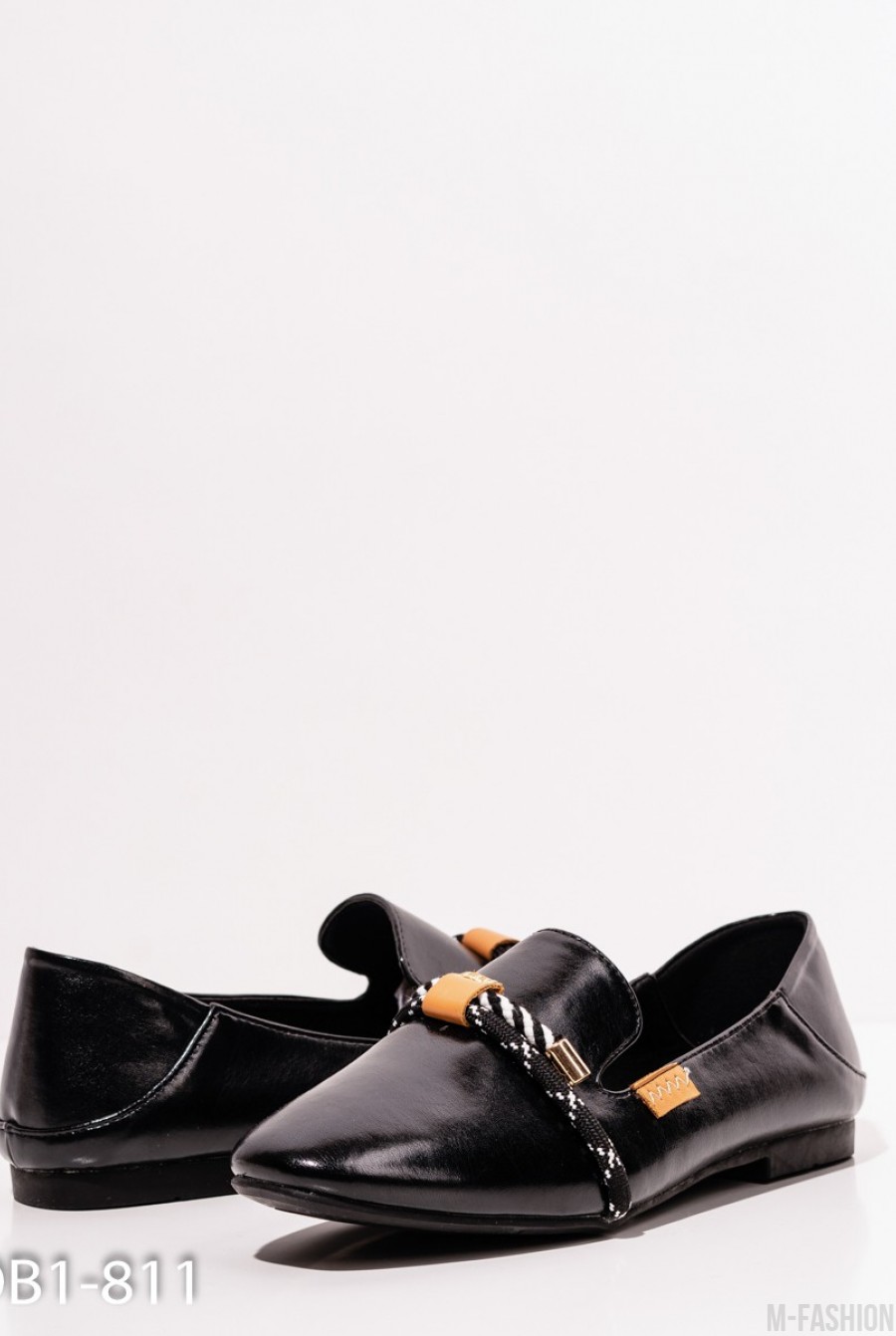 Туфли из эко-кожи декорированные канатами- Фото 3