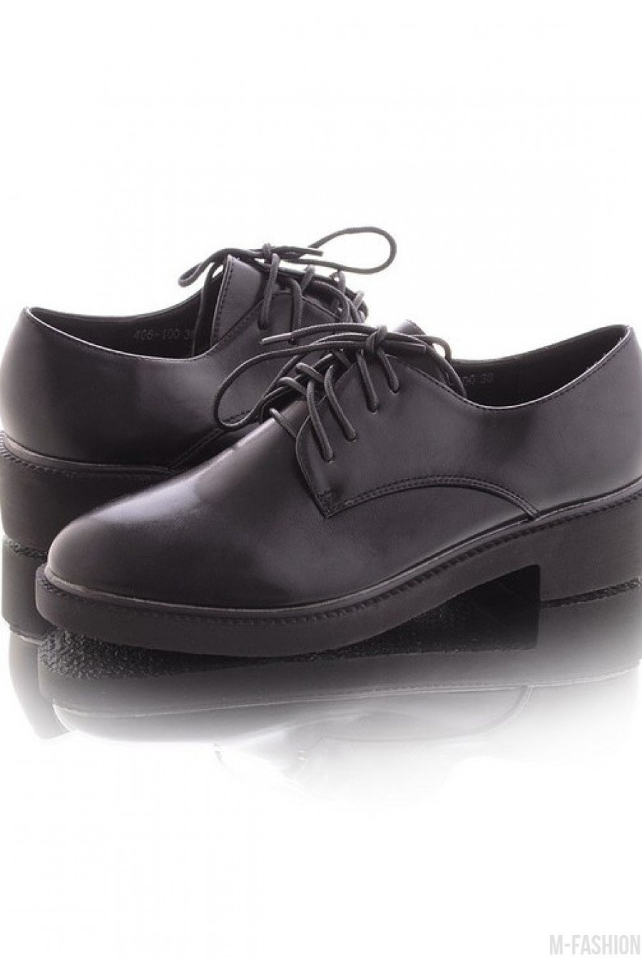 Черные классические туфли на шнуровке- Фото 3