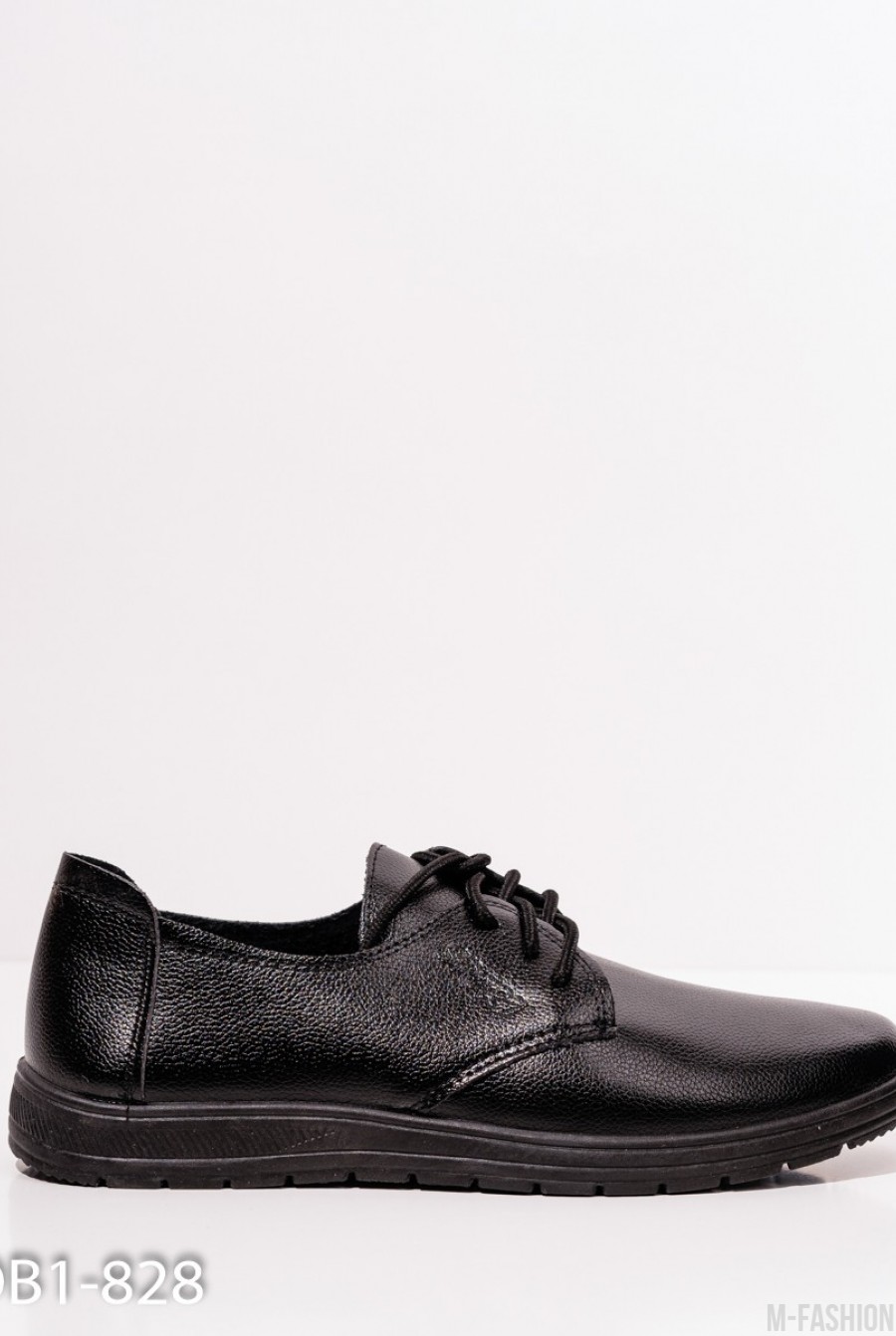 Черные спортивные туфли из эко-кожи - Фото 1