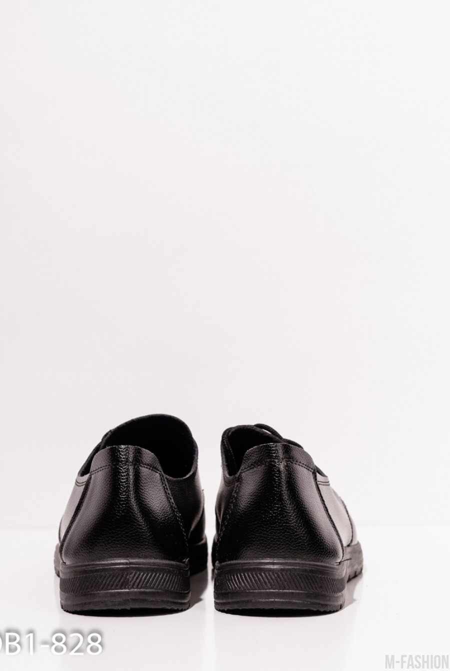 Черные спортивные туфли из эко-кожи- Фото 4