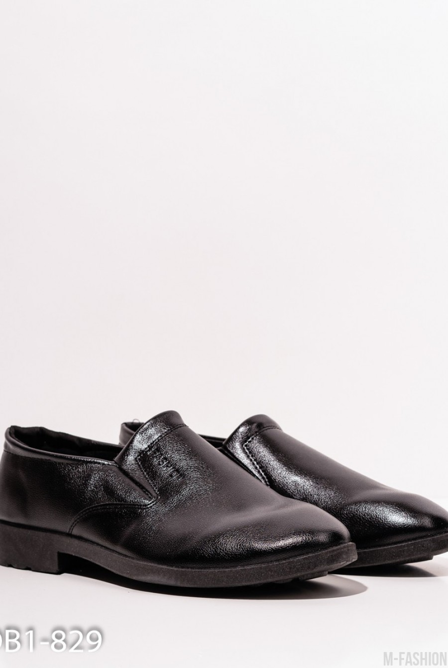 Черные классические туфли из эко-кожи- Фото 2