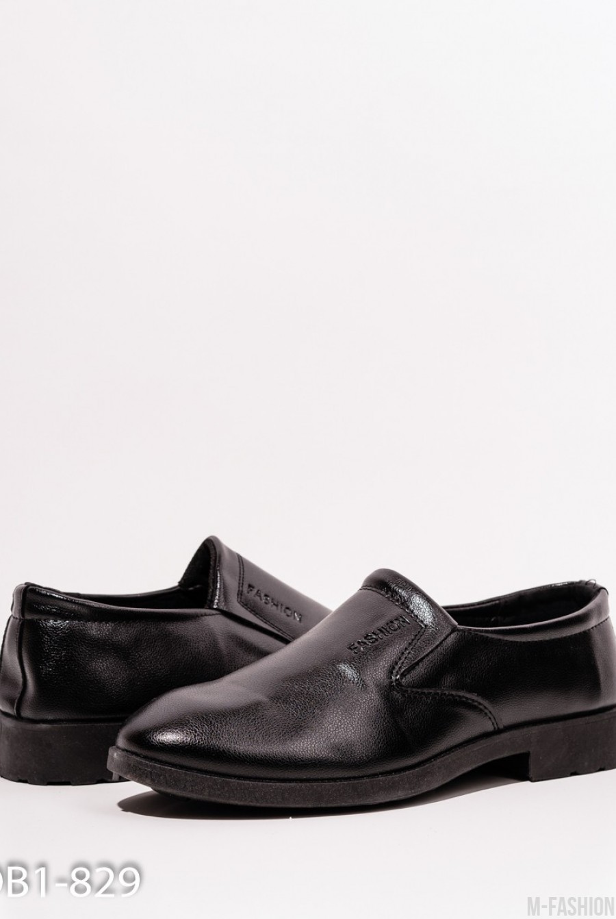 Черные классические туфли из эко-кожи- Фото 3