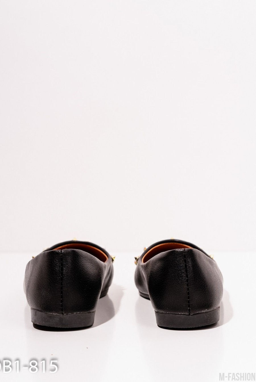 Черные туфли-лодочки с шипами и бусинами на мыске- Фото 3
