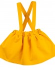 Желтая юбка с подтяжками из футера