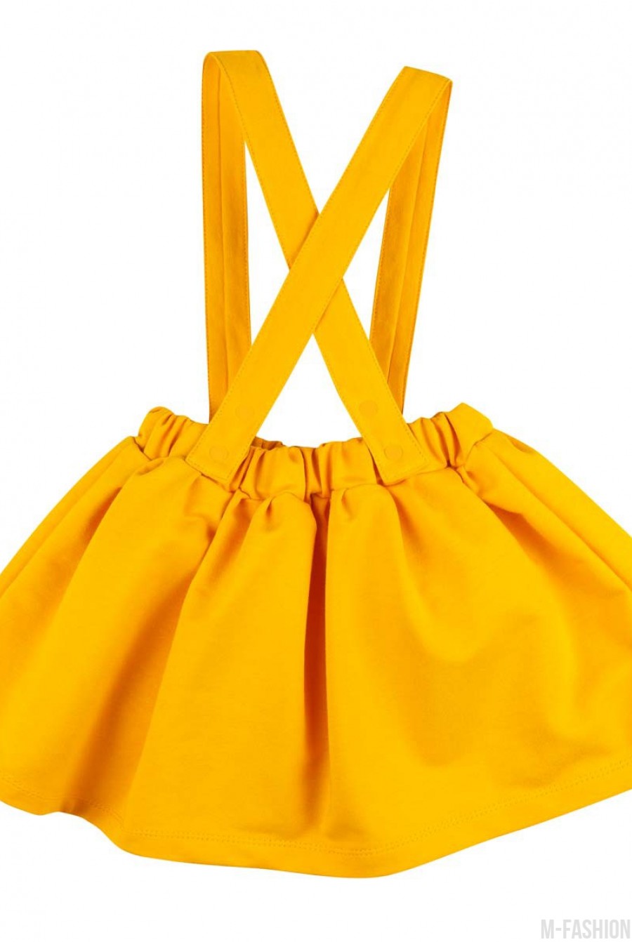 Желтая юбка с подтяжками из футера- Фото 6