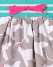Котоновая серая юбка-шорты с бирюзовым широким поясом и карманами