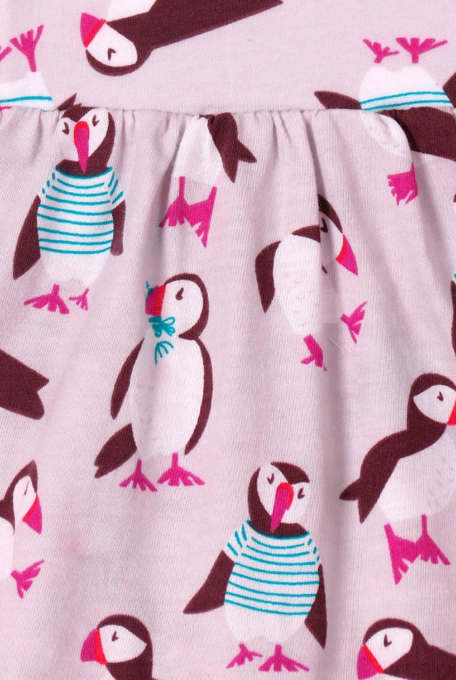Розовая котоновая юбка-шорты с милым принтом- Фото 2