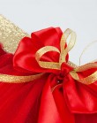 Красная фатиновая юбка с золотым поясом и бантом