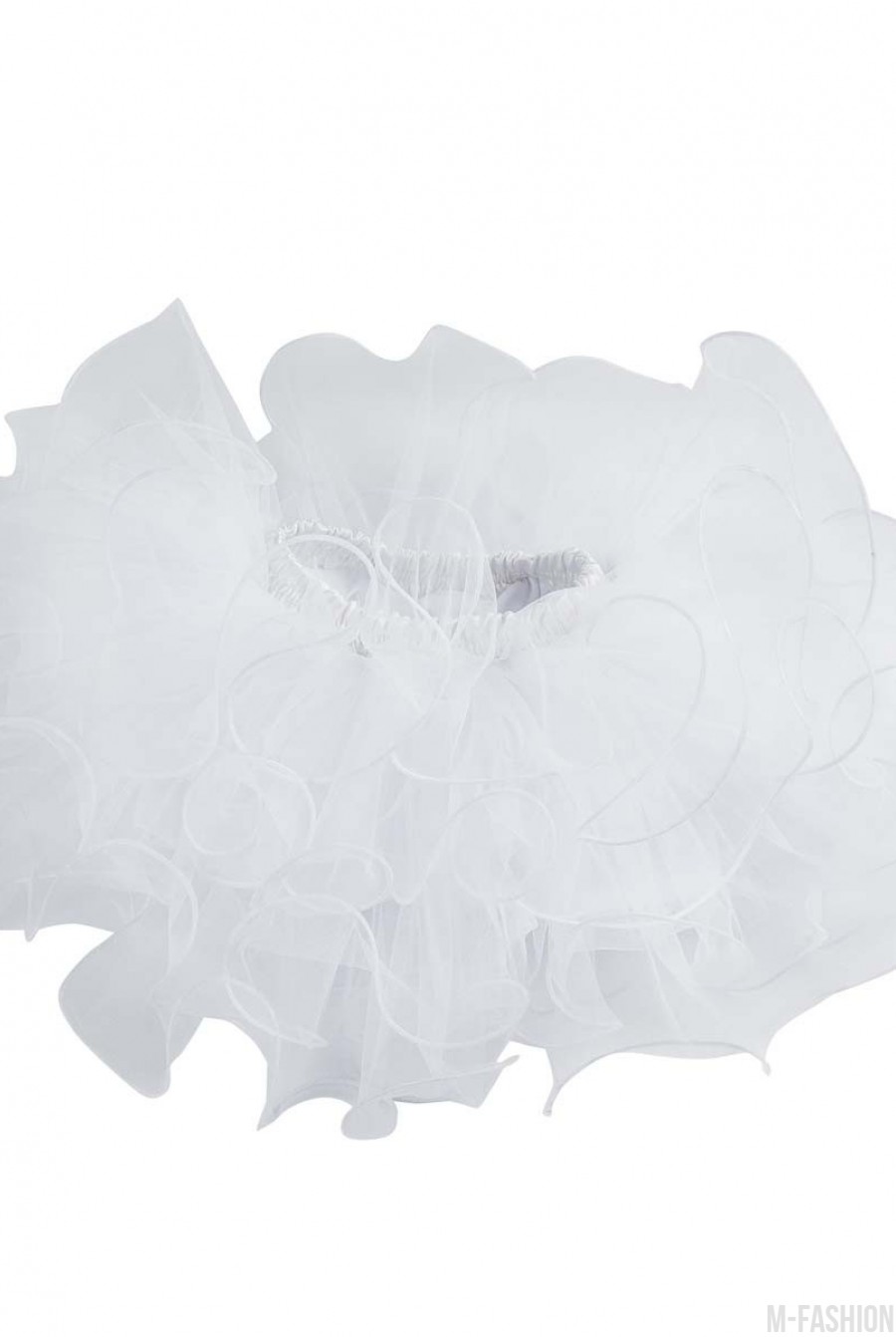 Белая пышная многослойная юбка из фатина- Фото 2