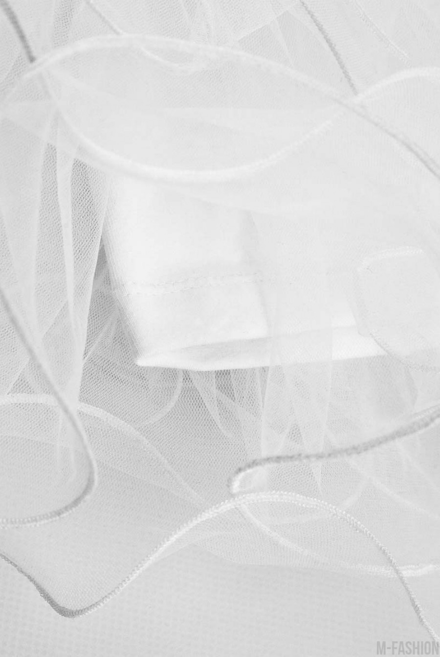 Белая пышная многослойная юбка из фатина- Фото 3