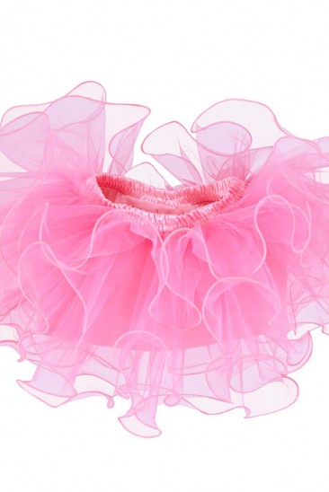 Розовая воздушная многослойная юбка из фатина