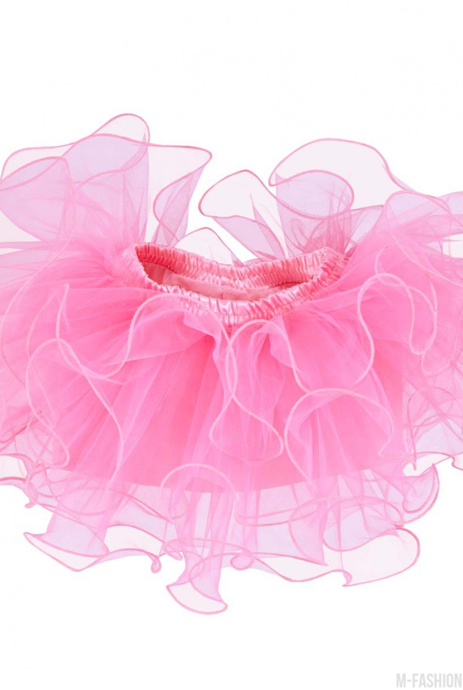 Розовая воздушная многослойная юбка из фатина - Фото 1