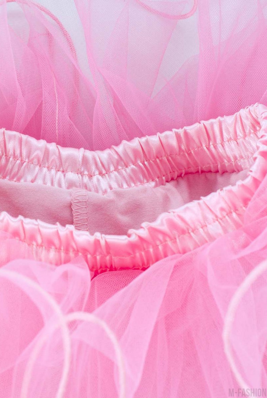 Розовая воздушная многослойная юбка из фатина- Фото 4