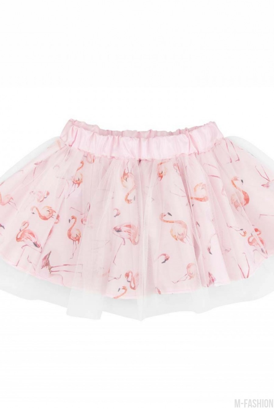 Розовая юбка из тафты с цветочным принтом и повязка на голову с бантом- Фото 6