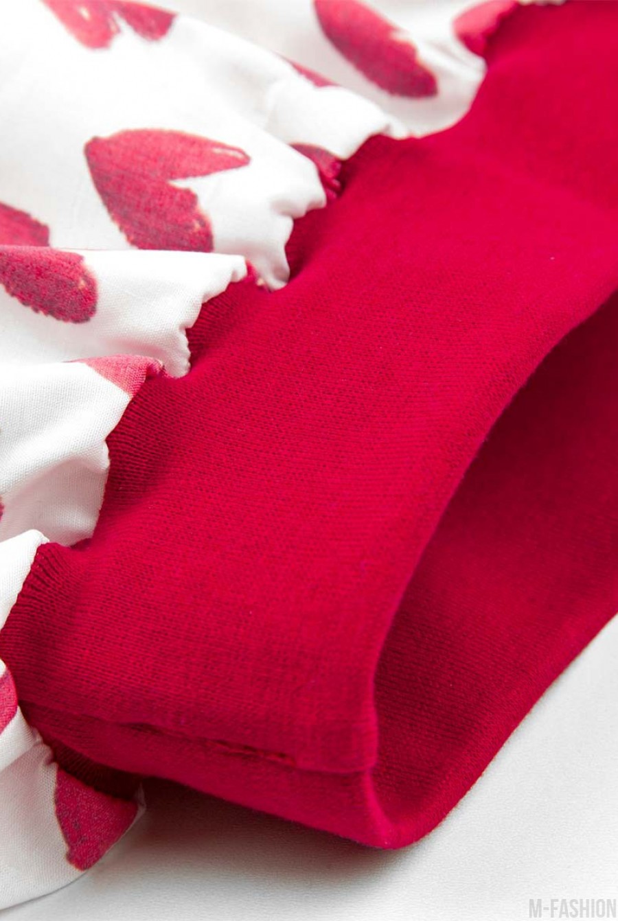 Легкая белая юбка на резинке с красным принтом- Фото 3