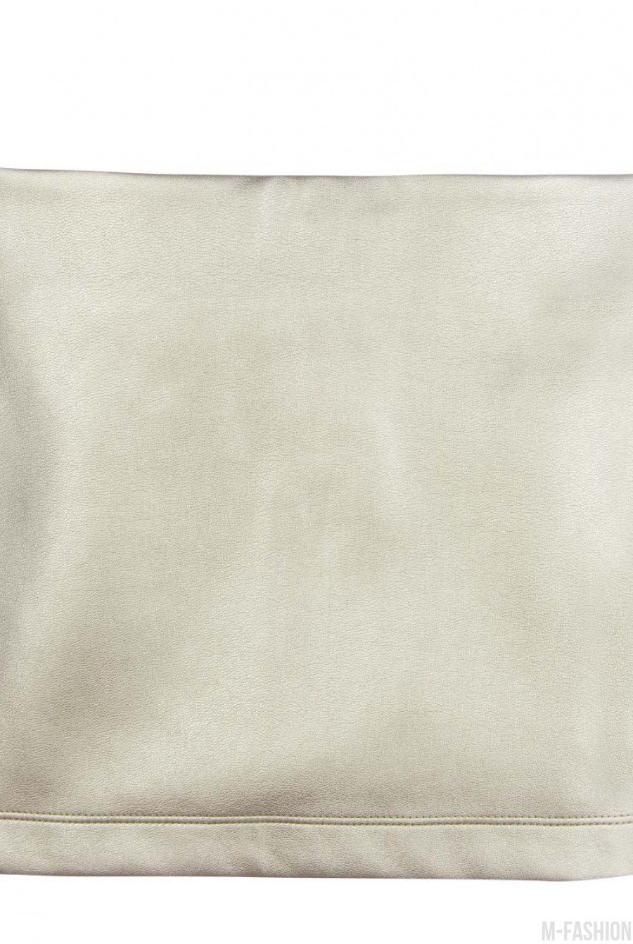 Прямая юбка из эко-кожи цвета "золотистый металлик" - Фото 1