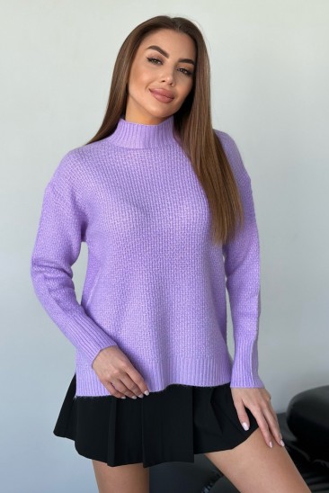 Агноровый свободный свитер сиреневого цвета