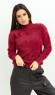 Теплый однотонный свитер-травка бордового цвета