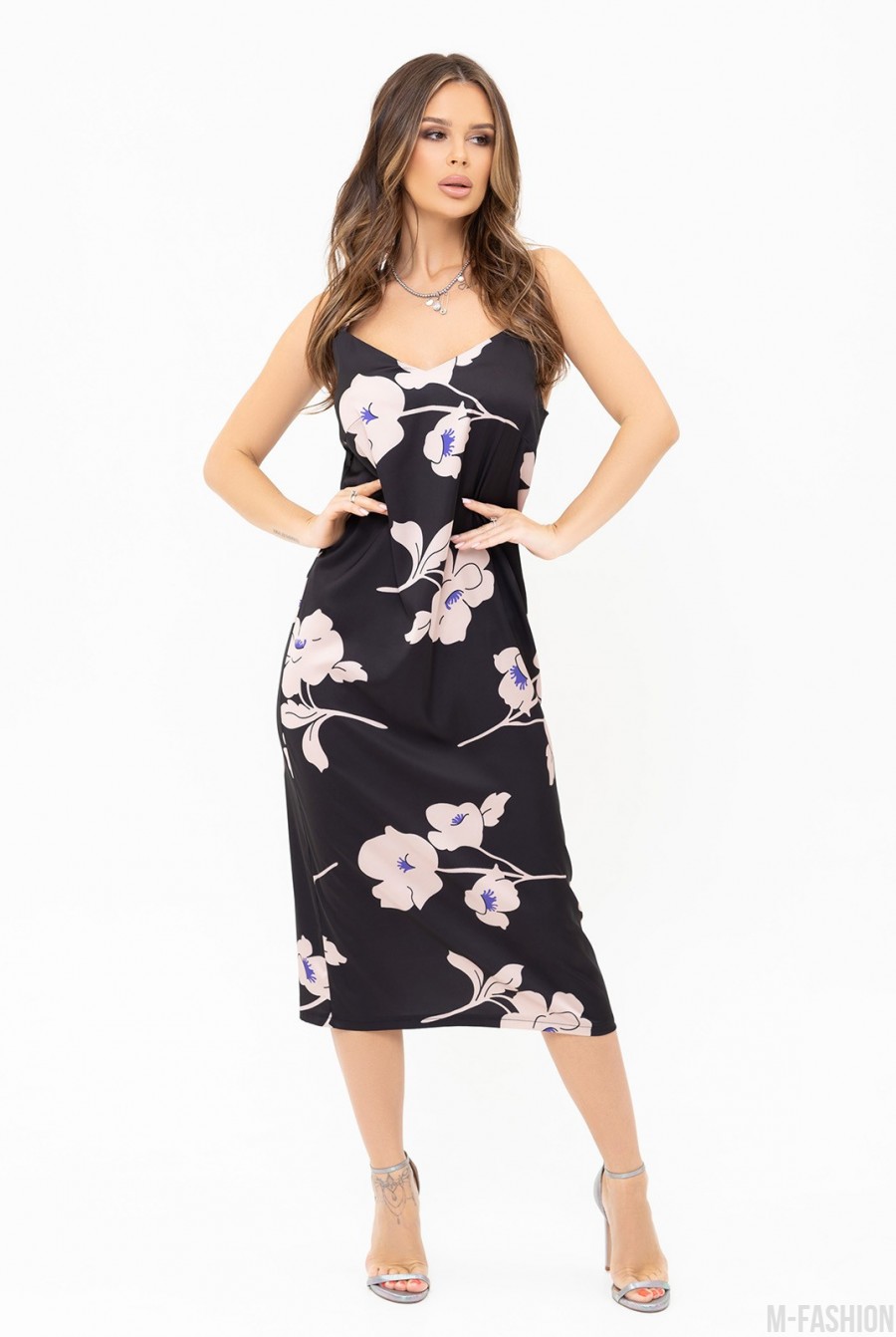 Платье с крупным цветочным принтом Caterina Leman SU 5204-202