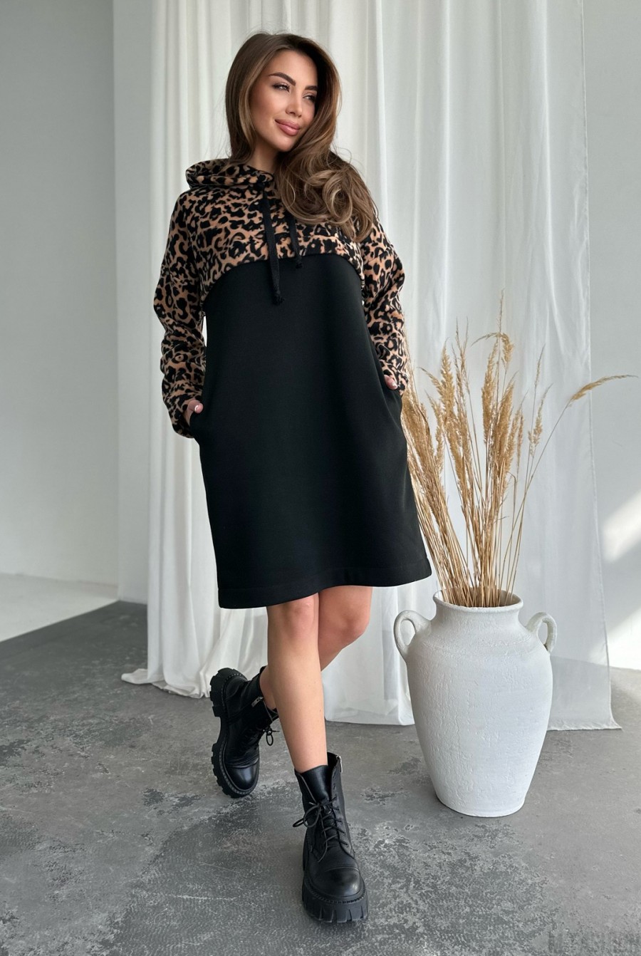 платье из леопардовой расцветки ткани | Дзен