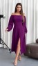 Фиолетовое ретро платье с разрезом