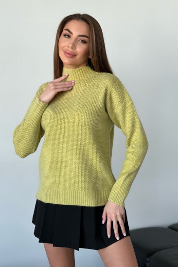 Агноровый свободный свитер оливкового цвета