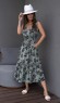 Оливковое цветочное платье с вырезами