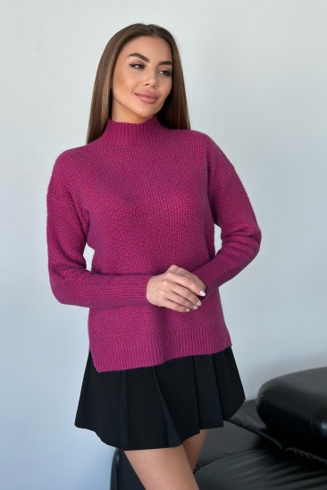 Агноровый свободный свитер малинового цвета
