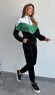 Черно-зеленый велюровый костюм с вставками