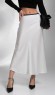 Молочная шелковая юбка-колокол в бельевом стиле