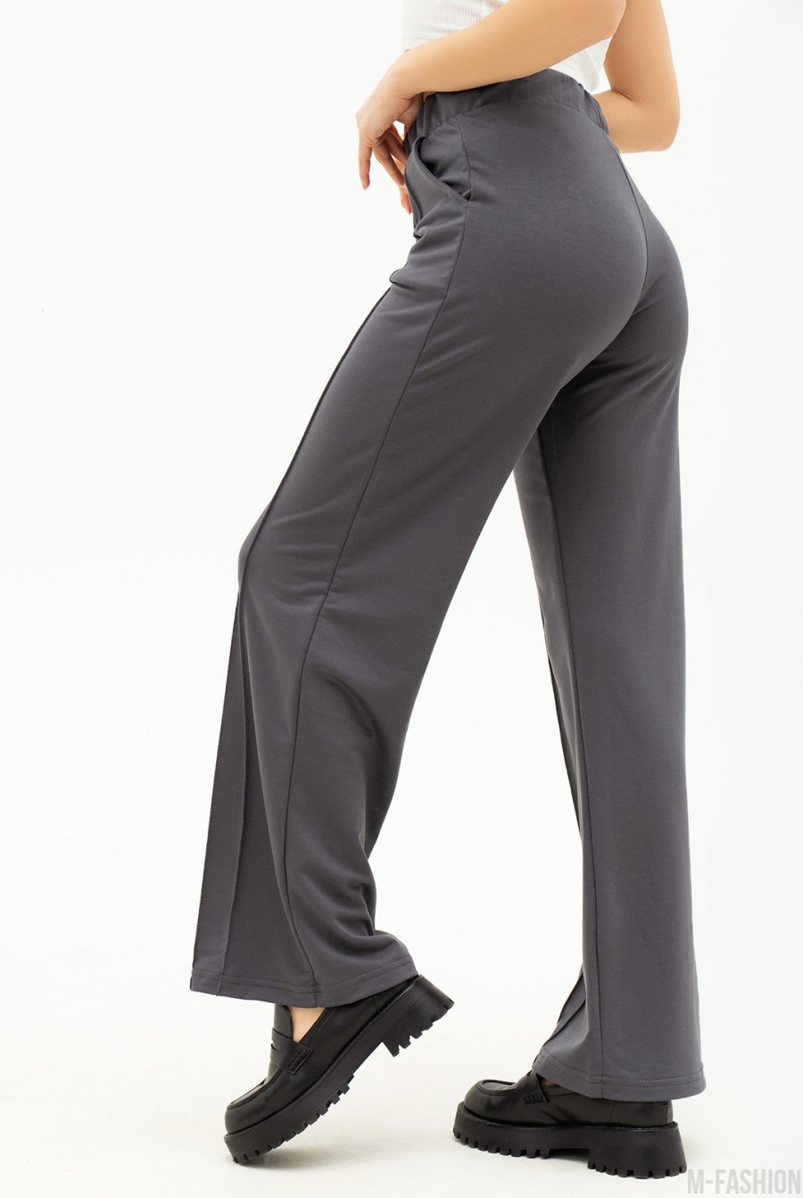 Серые брюки с двойными стрелками - Фото 2