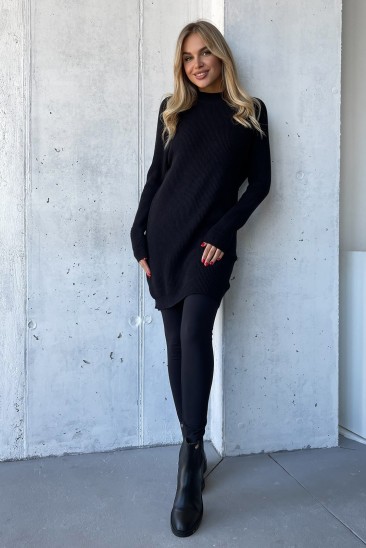 Черный кашемировый свитер-туника