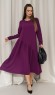 Фиолетовое платье с асимметричным воланом